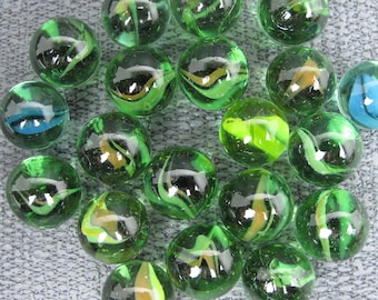 Vintage Green Swirl Glasmurmel-Kollektion, 20er Set