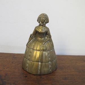 Vintage brass crinoline lady bell. 8cm tall (3 inches)