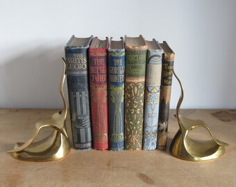 Vintage brass bird book ends. Mid century design pair of seaguls book ends