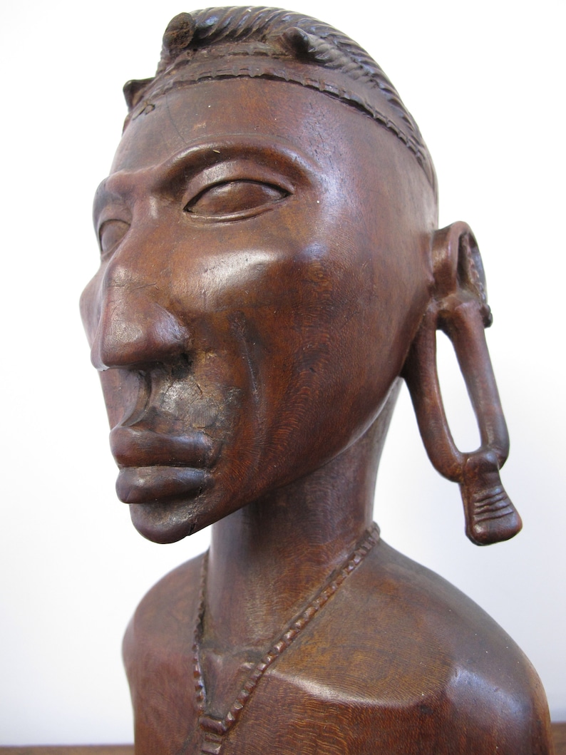 Vintage African Carved Wooden Head. African Hardwood. Tribal Etsy