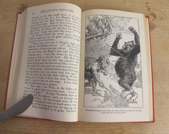 Puck of Pook's Hill by Rudyard Kipling. Vintage hardback 1941 edition illustrated red linen bound