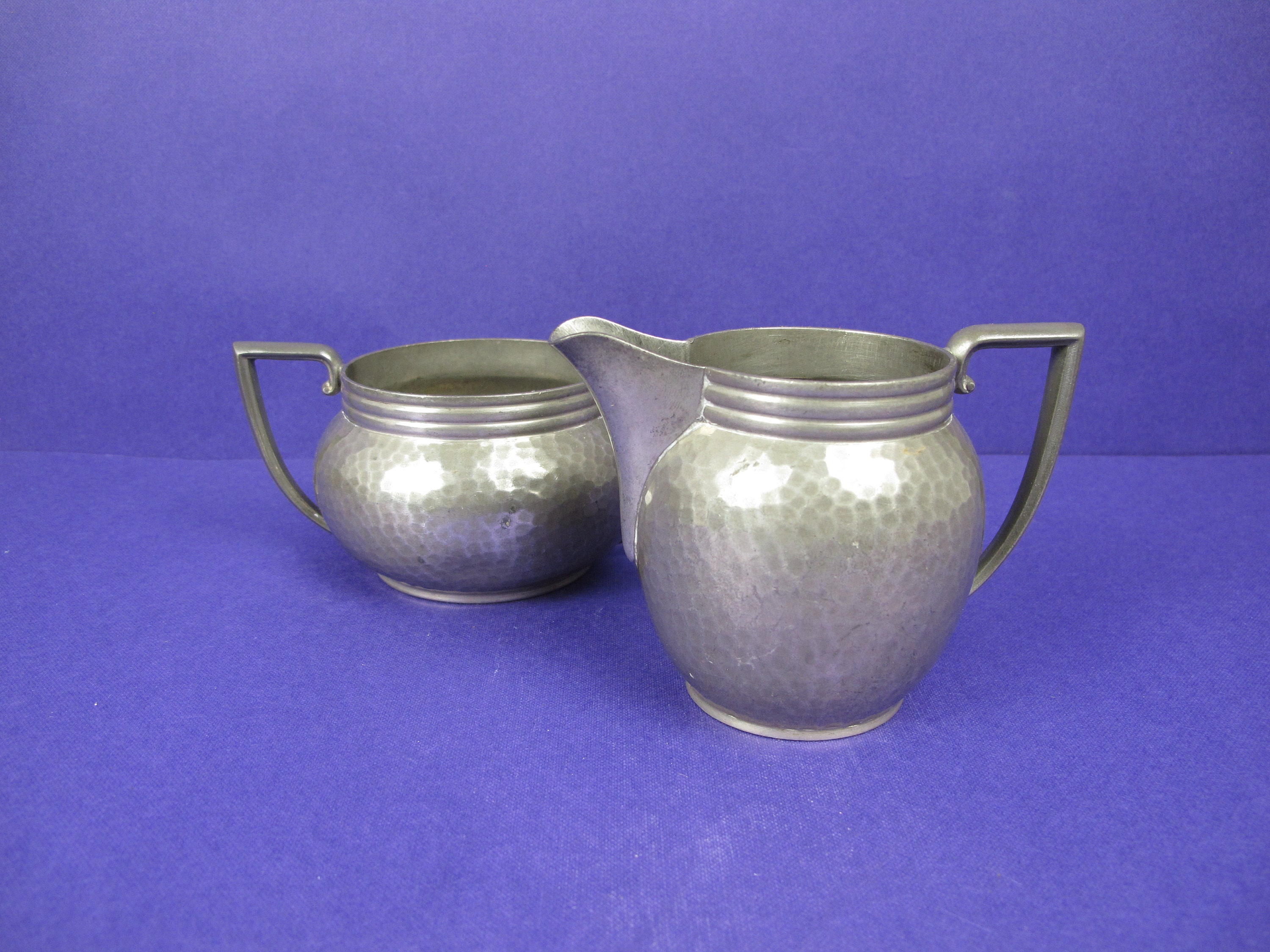 Vintage English Pewter Jug or Creamer and Sugar Bowl. Early Etsy