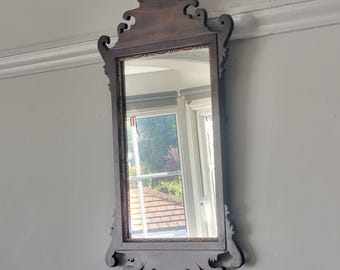 Antique wooden framed fretwork mirror. Georgian style, probably from the 19th Century