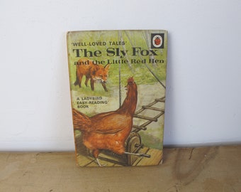 Livre vintage sur la coccinelle Le renard rusé et la petite poule rousse - Contes bien aimés. Série 606D - 1re année, ressources scolaires à domicile, lecture nostalgique