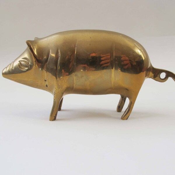 Vintage brass pig. This little piggy went to market...