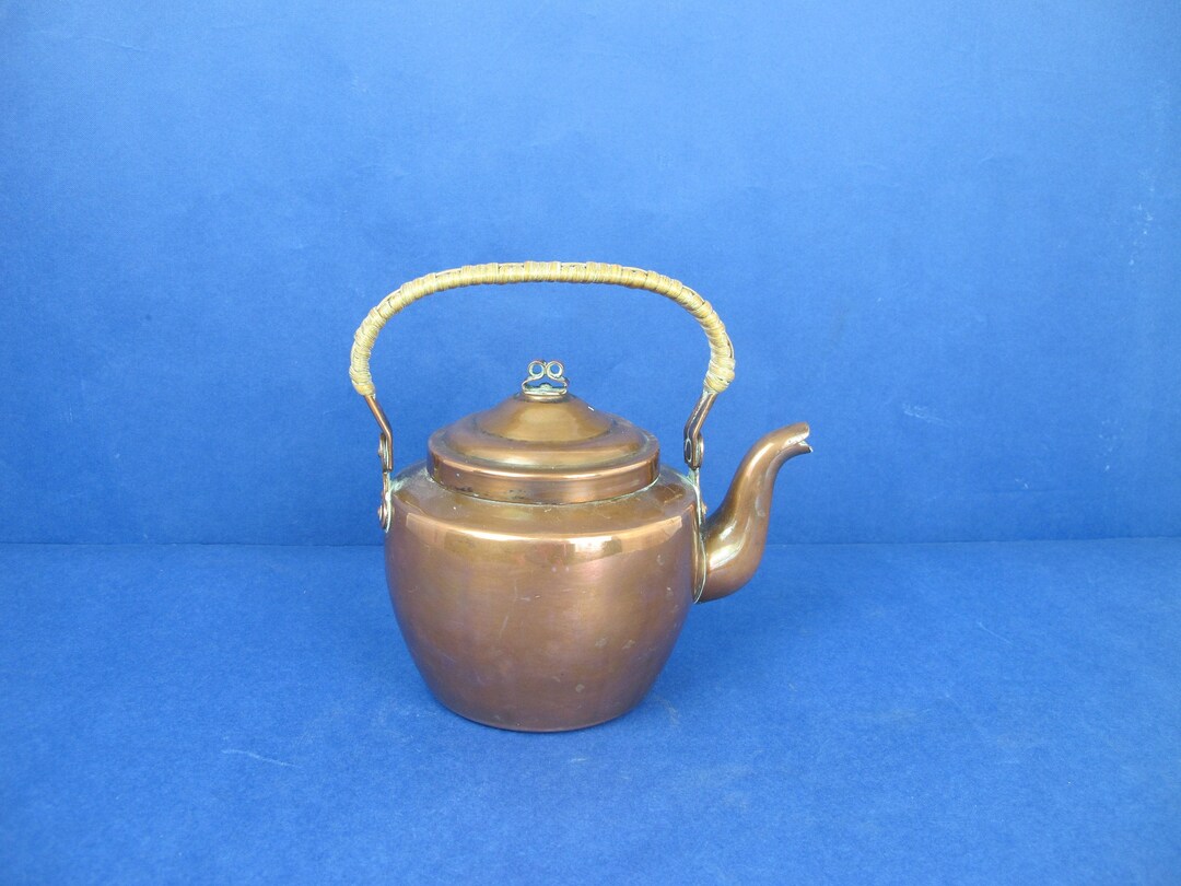 Charming Copper Teapot With Rattan Covered Handle. Made in Trondheim Etsy