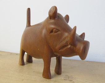 Mid Century Modern hölzernes Warzenschwein - prächtiger Geselle - 10cm groß