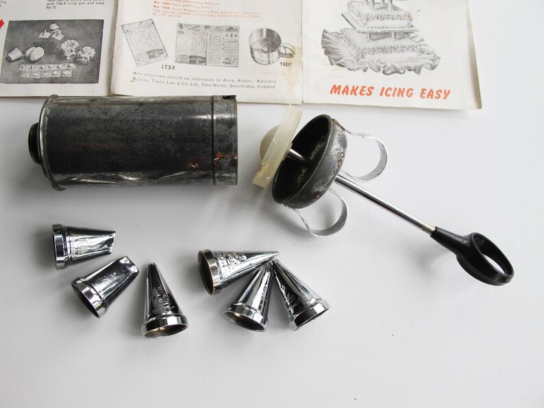 Vintage Tala Icing Set. Icing Syringe Six Icing Nozzles and Etsy