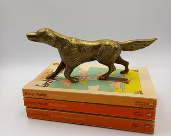 Vintage brass Golden Retriever dog 3.5 inches high