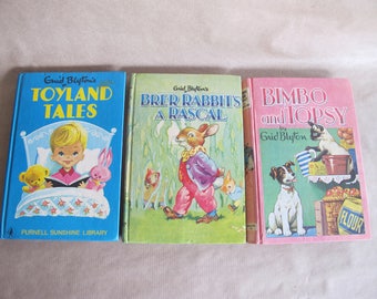Three vintage Enid Blyton&#39;s books.  Bimbo and Topsy (1969) Toyland Tales (1971) and Brer Rabbit&#39;s a Rascal (1965)