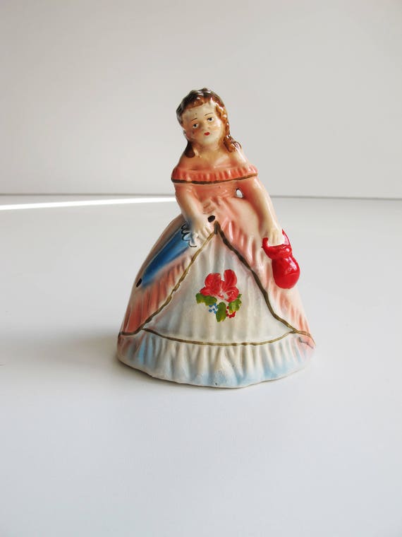 Vintage 'Crinoline Lady' Hand Painted Ceramic Figurine 1930s