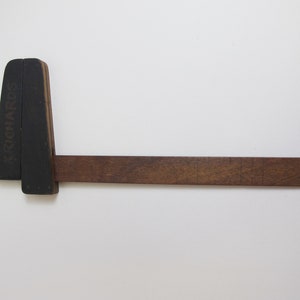 Vintage Home Made Wooden Ruler. Pincer Ruler Belonged to 'K Richards ...