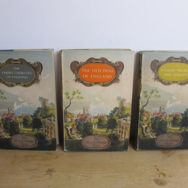 Set of three Batsford Books. The Old Inns of England 1952, English Villages and Hamlets 1949, The Parish Churches of England 1954