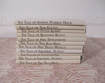 Vintage Beatrix Potter books. Small hardback books by Frederick Warne and Co, Ltd Various titles with dustjackets 1980s