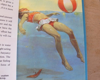 Libro Vintage Ladybird - Cómo nadar y bucear - serie 633. Ilustraciones fabulosas