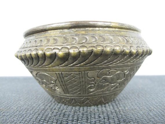Brass Bowl or Planter. Small Vintage Silver Plated Catch All 