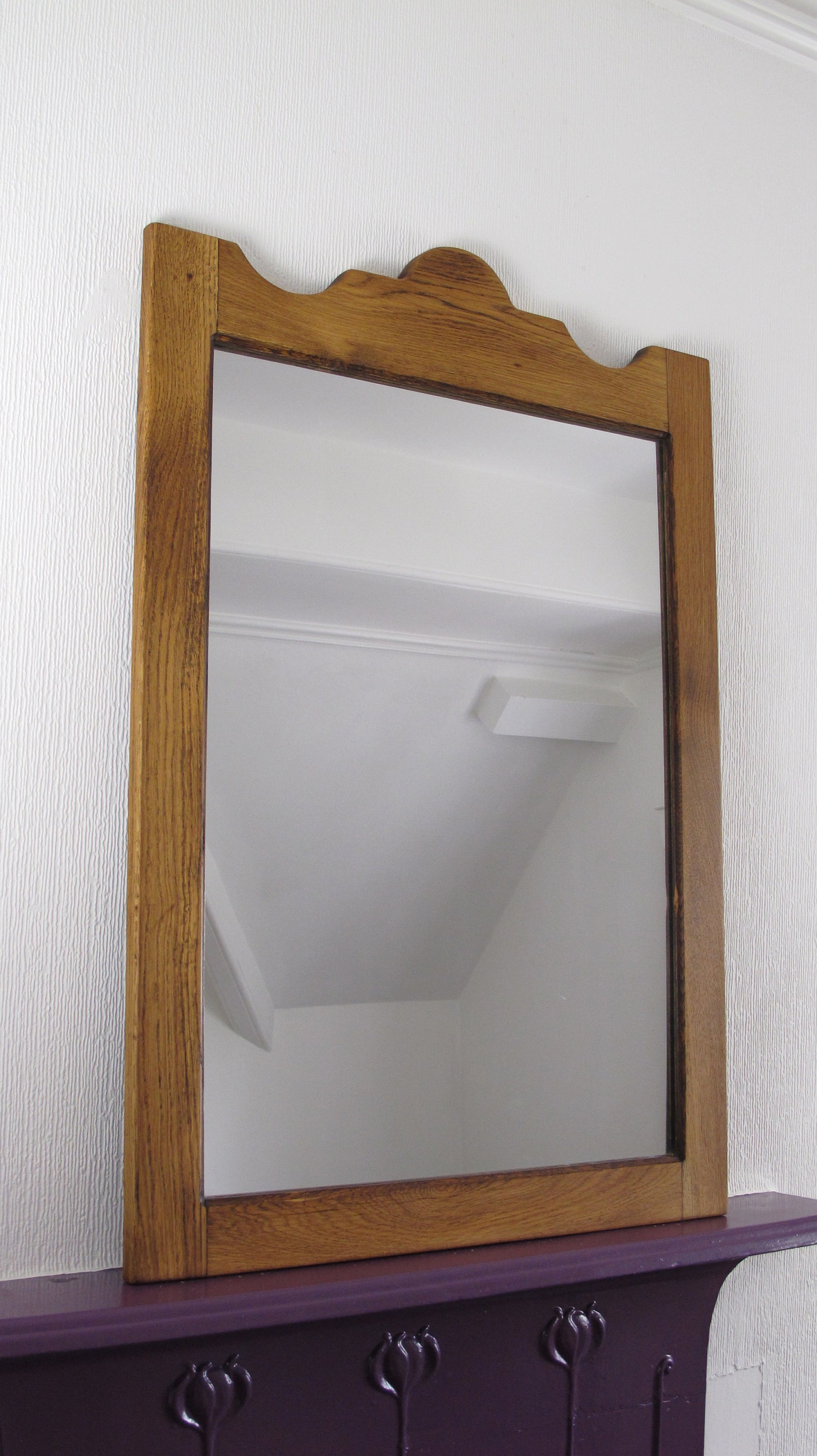 Large rectangular oakframed mirror ready to hang. Etsy