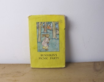 Vintage Marienkäfer Buch Bunnikin's Picnic Party von A J MacGregor, Verse von W Perring. Serie 401