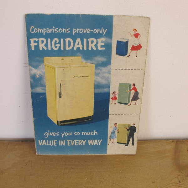 Vintage original Advert for Frigidaire refrigerators. Paper ephemera - 1956 advertising leaflet.