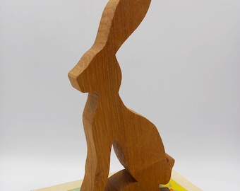 Vintage wooden rabbit or hare. 8.25 inches high