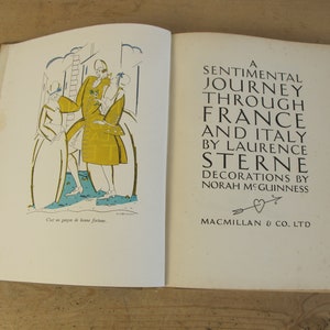 A Sentimental Journey Through France and Italy by Lauence Sterne - with decorations by Norah McGuinness, 1926 edition