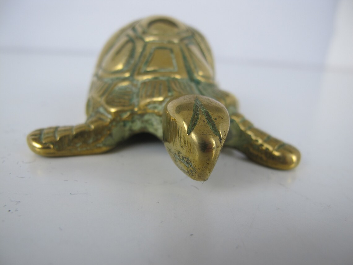 Vintage Brass Turtle. Brass Paperweight. Brass Tortoise Etsy
