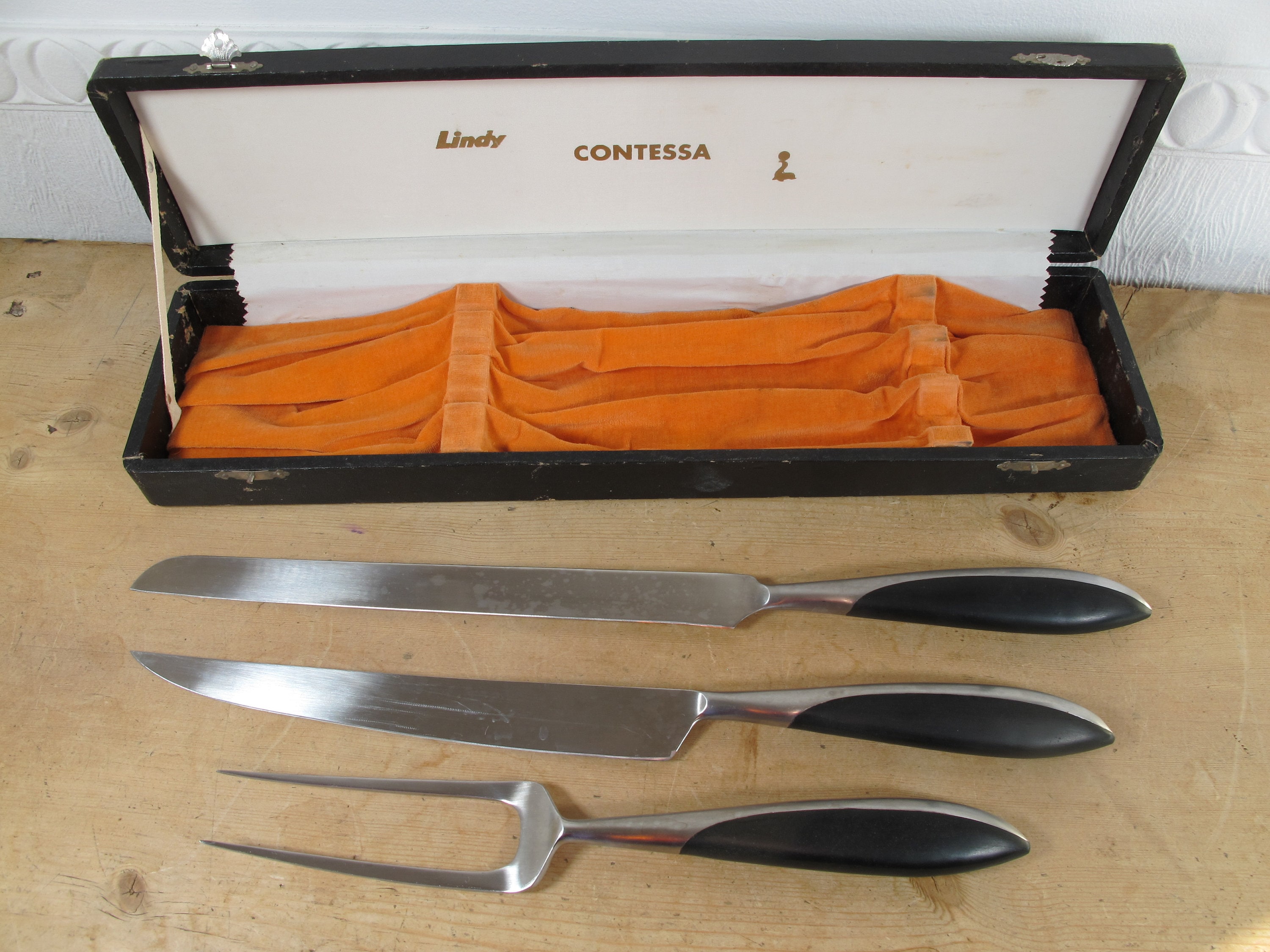 Vintage Knife Carving Set. Made by Lindy Contessa. Japanese