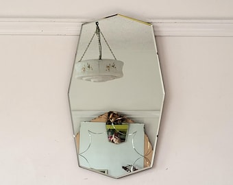 Art Deco frameless octagonal bevelled Mirror.
