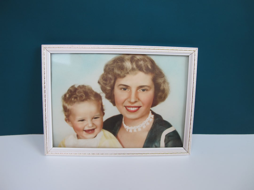 Charming Vintage Framed Family Photograph. Glamorous Woman and Etsy