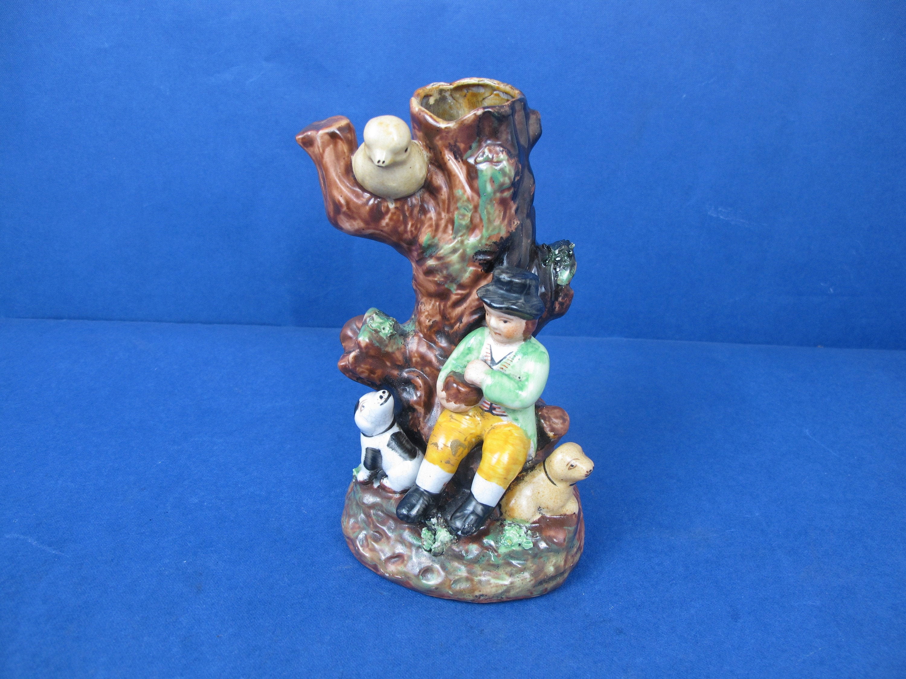 Vintage Staffordshire Ceramic Spill Vase. Boy With Two Dogs Etsy UK