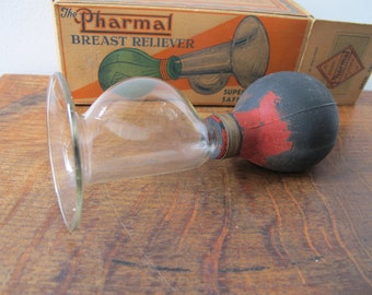 Antique breast reliever. The Pharmal - Made in England - orginal box. Fabulous display piece!