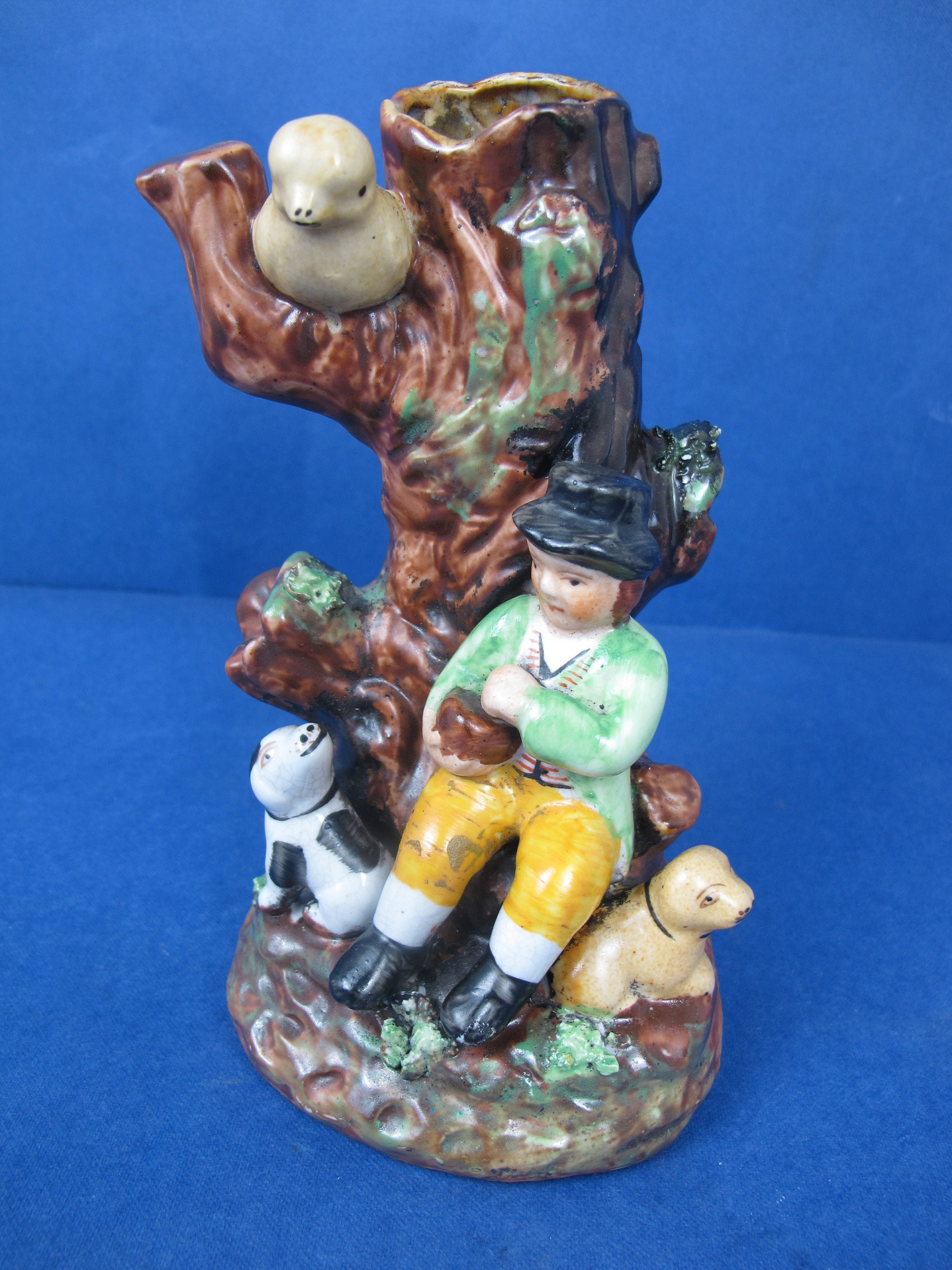 Vintage Staffordshire Ceramic Spill Vase. Boy With Two Dogs Etsy UK