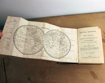 Blair's Preceptor or General Grammar of Arts, Sciences, and useful Knowledge. Antique education book from 1830s, with lots of engravings