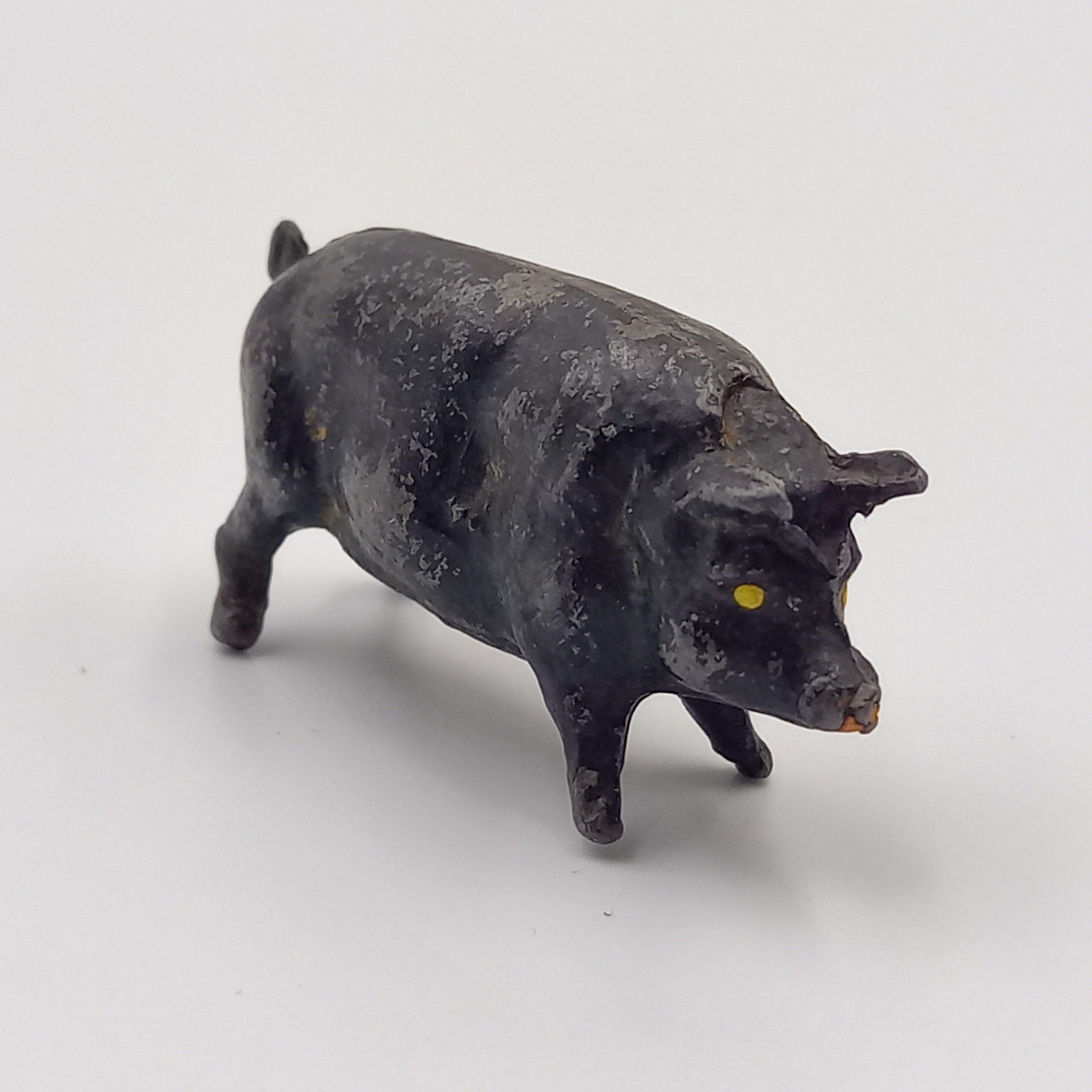 Buy Vintage Lead Black Pig - Metal Farm Miniatures - 2 Inches Long