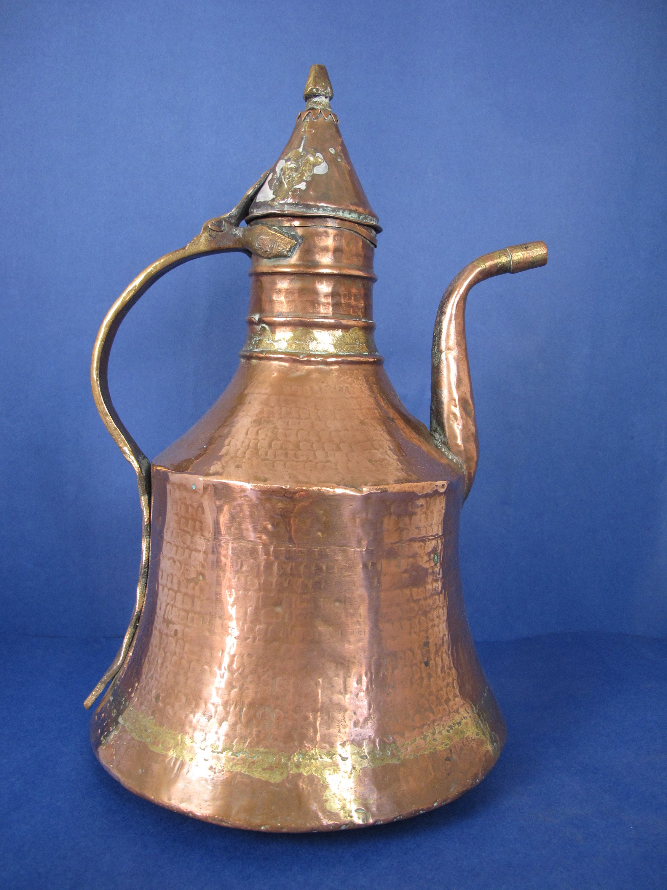 Black brass copper 100% authentic Arabic vintage coffee pot briki hand decor