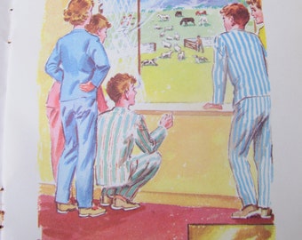 Livre pour enfants vintage Waterside Farm, 1962 Illustrations polychromes