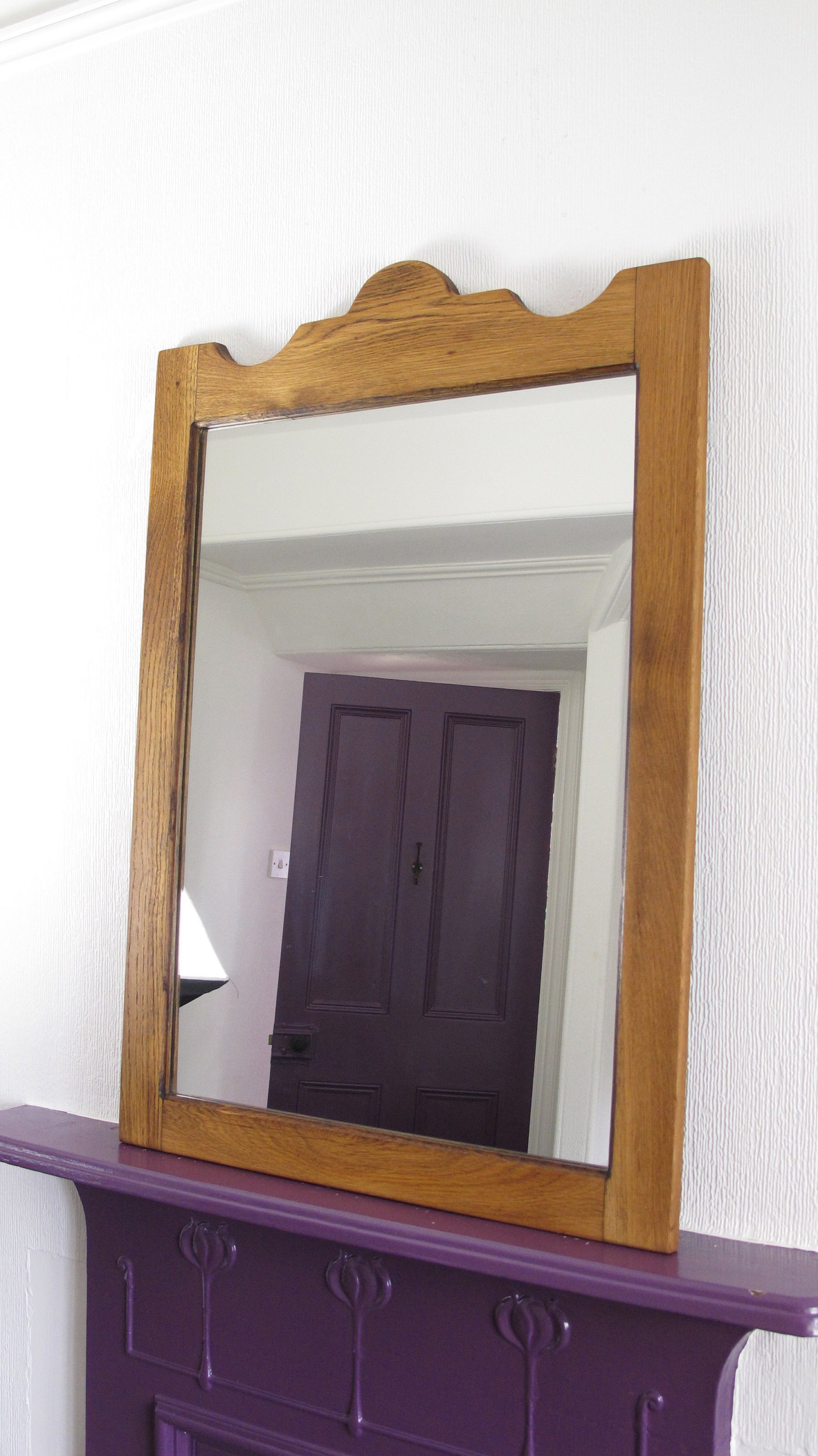 Large rectangular oakframed mirror ready to hang. Etsy