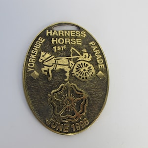 Vintage horse brass. Yorkshire Harness Horse Parade June 1996 First place medallion