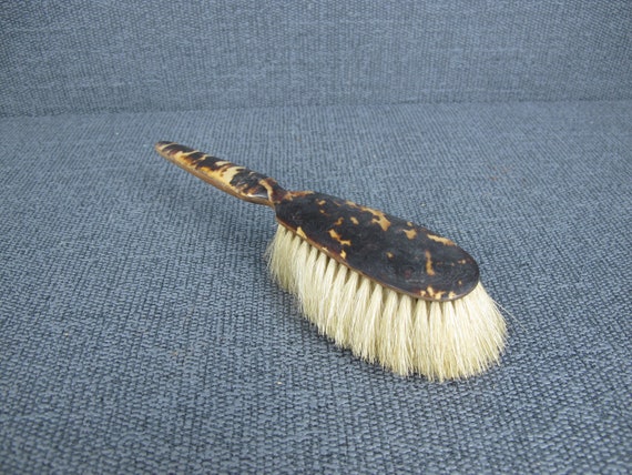 Antique Hair Brush. Backed With Tortoiseshell With Soft Pure Bristles.  Stylish Dressing Table Accessory Vintage Boudoir. 