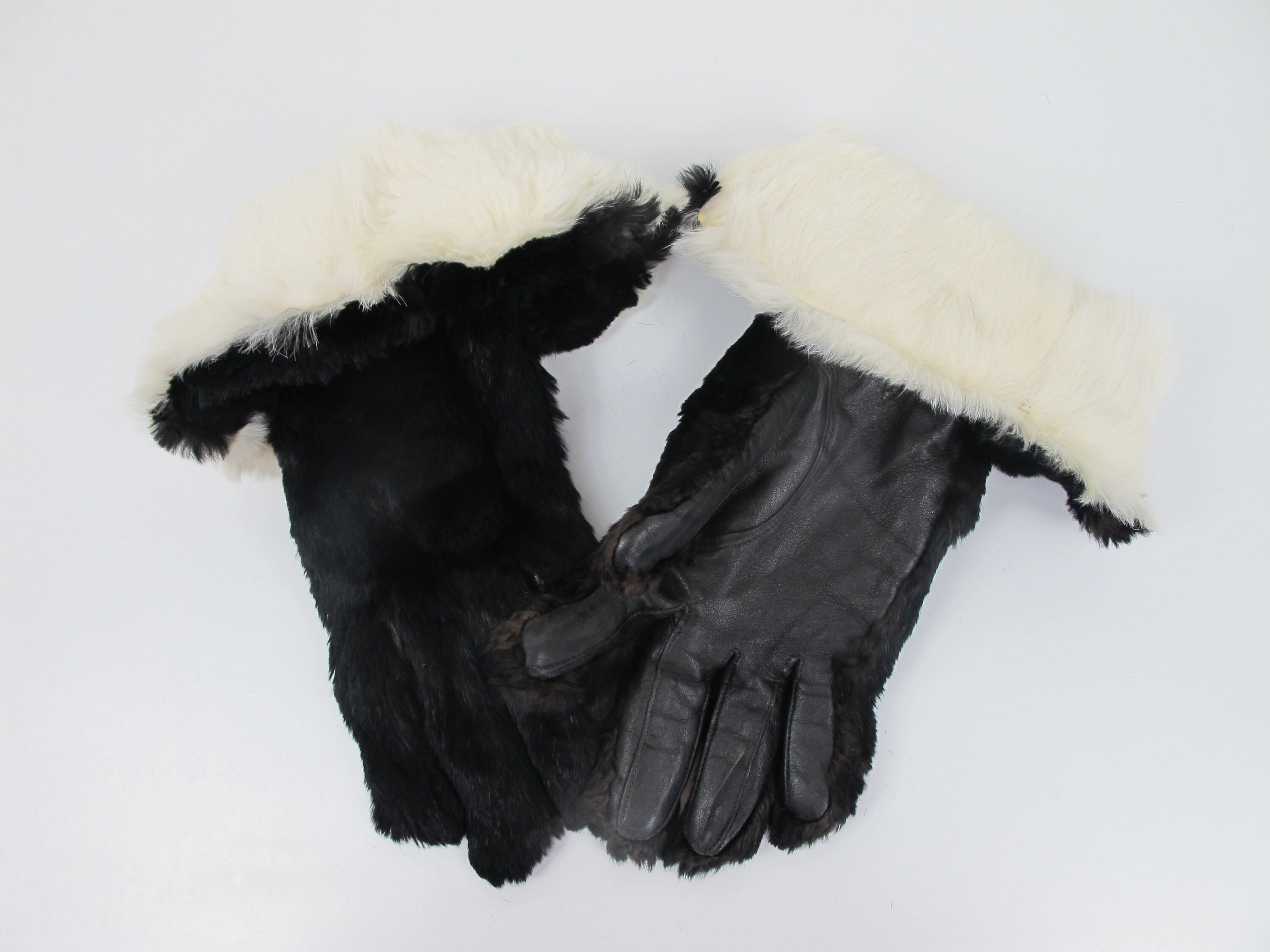 Guantes de piel negro vintage. Estilo guantelete con palmas de | Etsy