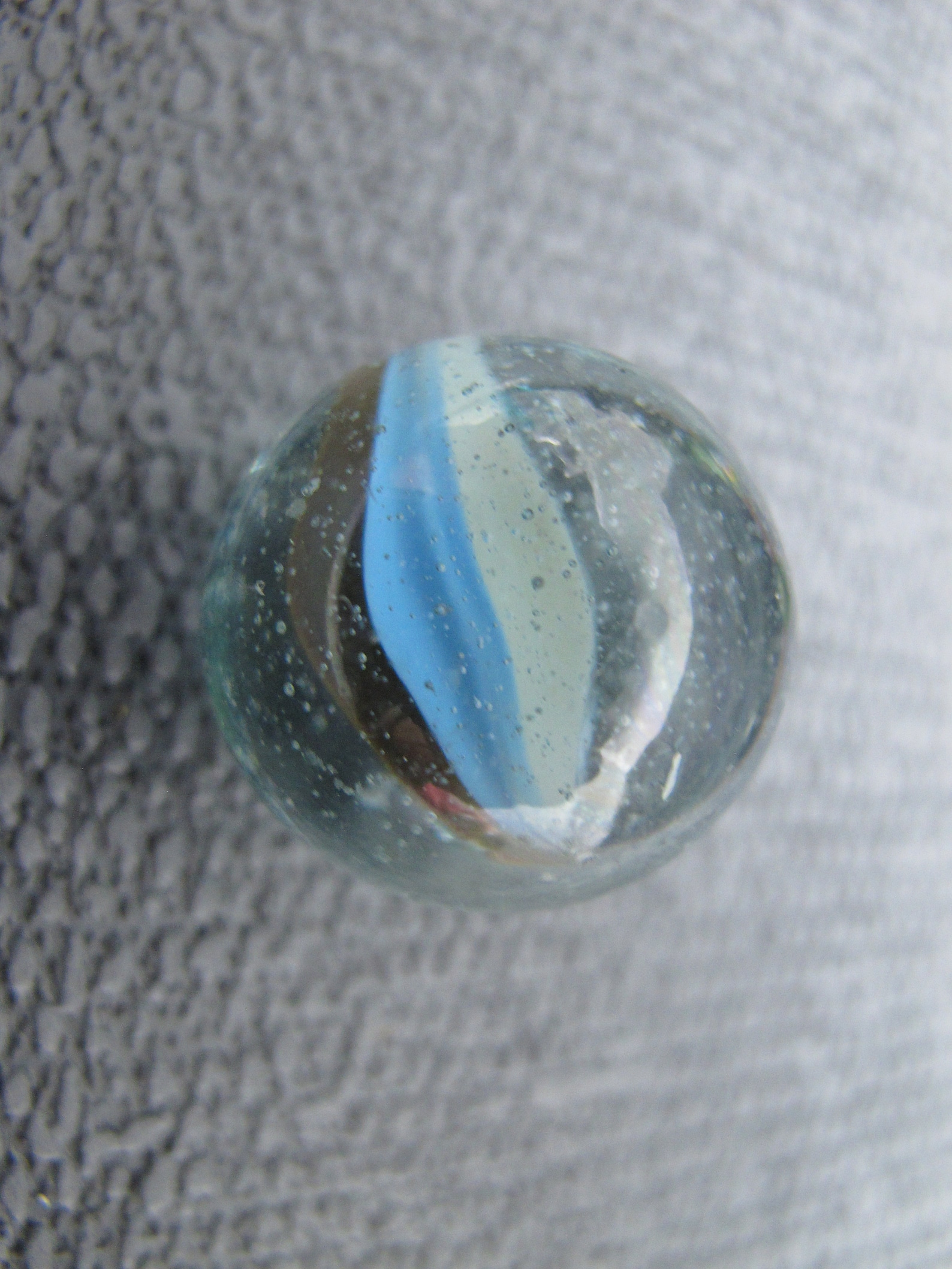 Vintage Collection of Five Glass Marbles. Lovely Clear Marbles With Colourful Swirls, Orange