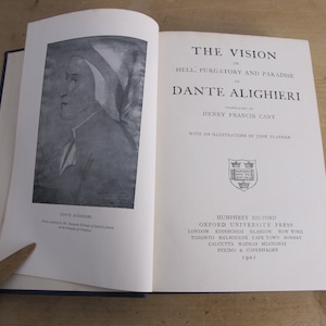 The Vision of Dante (Hell, Purgatory and Paradise) by Dante Alighieri with 109 illustrations by John Flaxman. 1921 edition