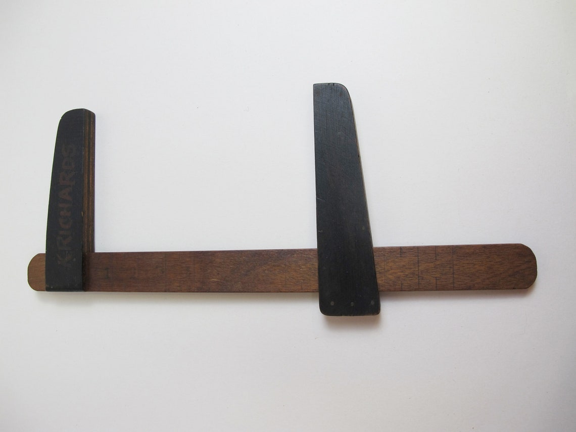 Vintage Home Made Wooden Ruler. Pincer Ruler Belonged to | Etsy UK