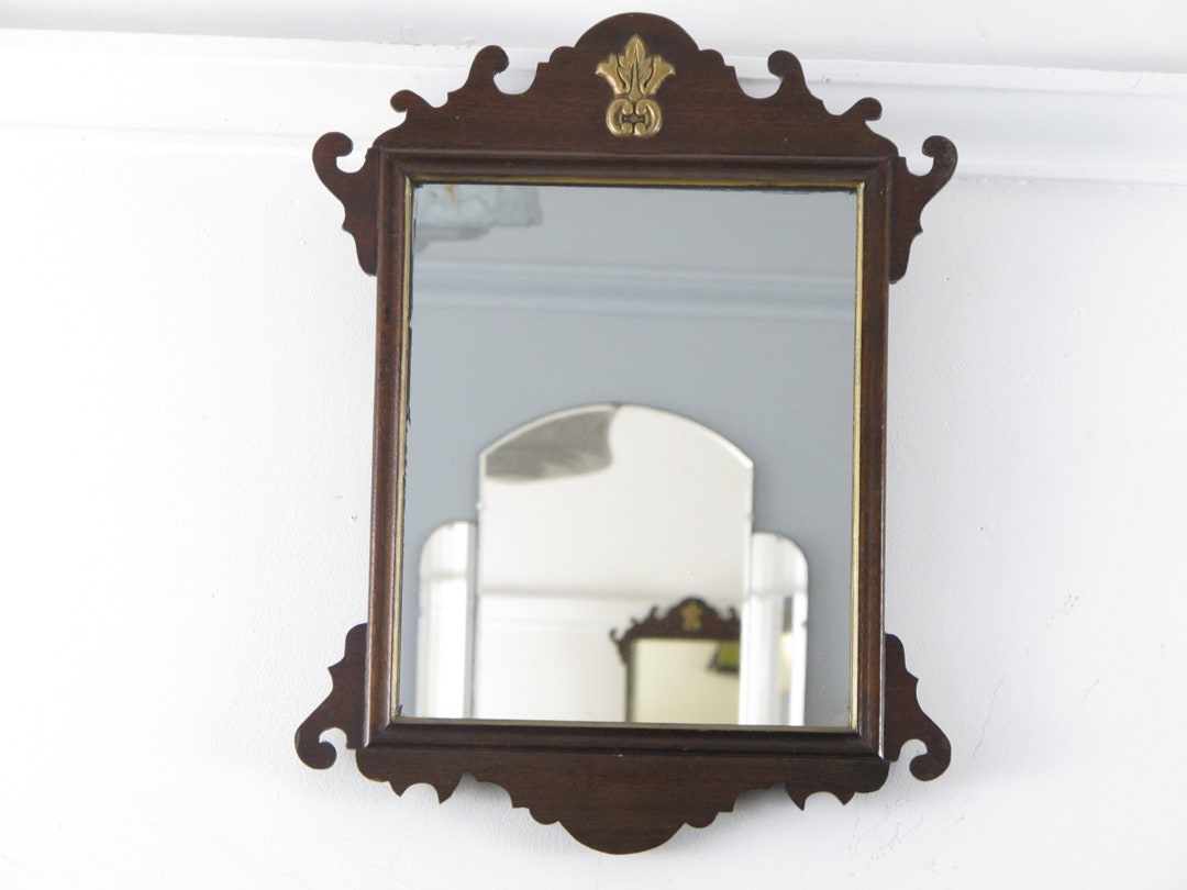 Antique Wooden Framed Mirror. Rectangular Mirror With Fancy Etsy