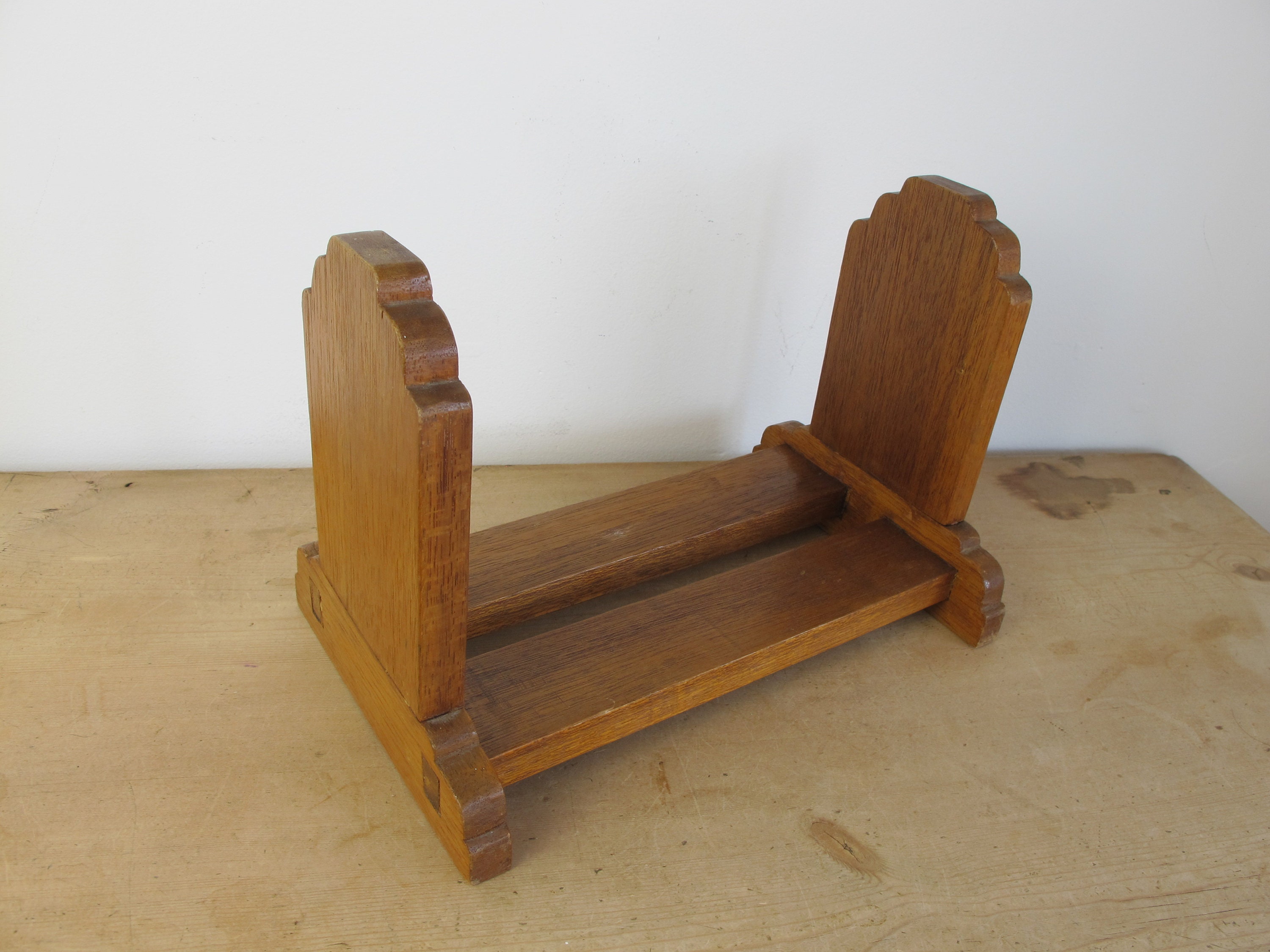 Vintage wooden book stand, book trough, book cradle, book rack