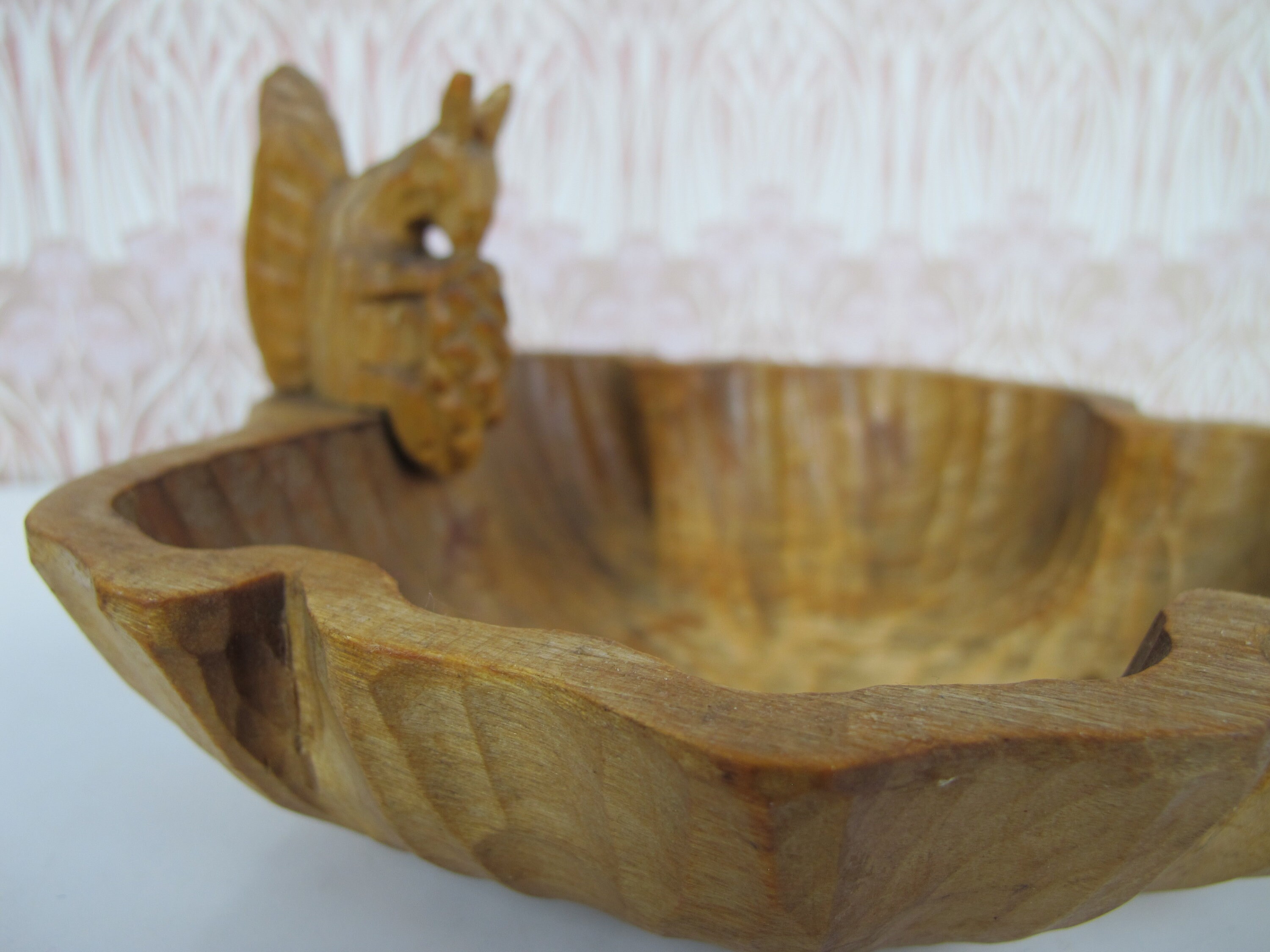 Vintage Mid Century Wooden Nut Dish. Hand Carved Wooden Etsy UK