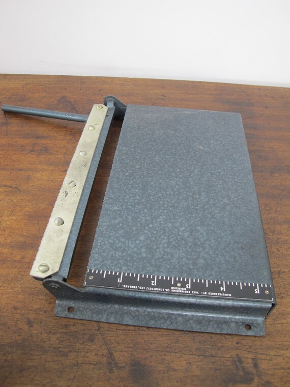 Lovely Vintage Wavy Edge Guillotine. Paper or Photograph Cutting Equipment.  Made by Johnsons of Hendon 