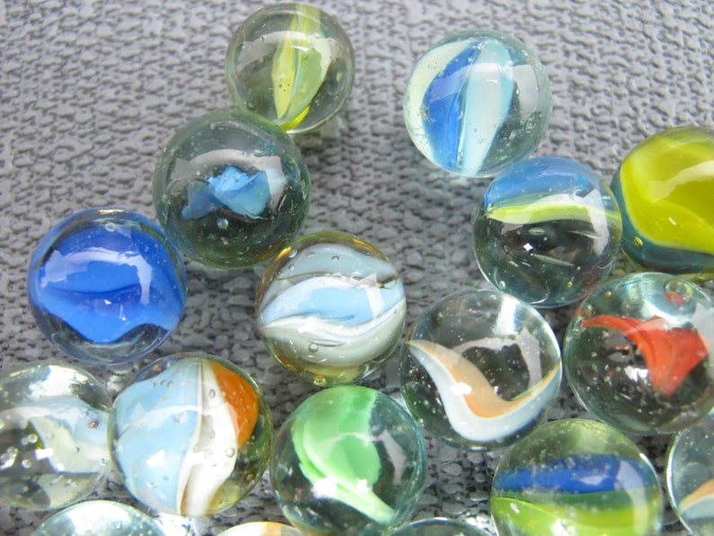 Vintage Collection of 30 Glass Marbles. Lovely Small Clear Etsy