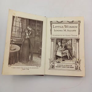 Little Women. Vintage children&#39;s book by Louisa M Alcott. 1920s edition published by Collins Clear Type - lovely illustrations