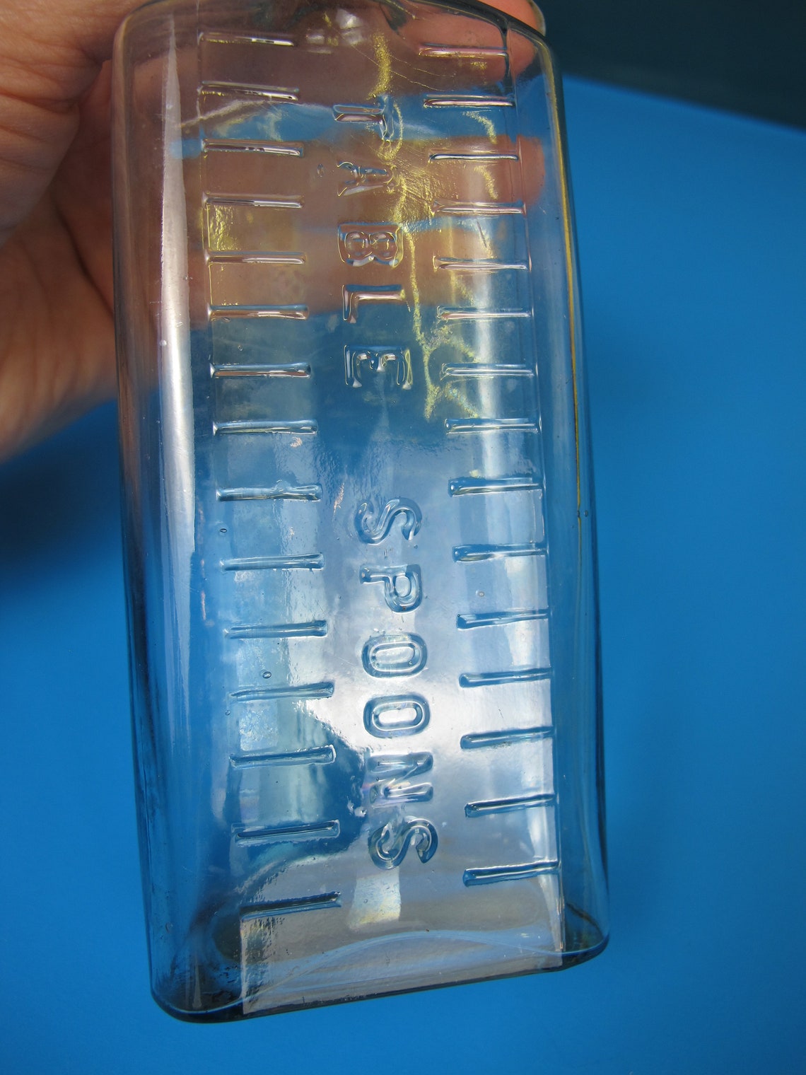 Antique Glass Measuring Bottle. Table Spoons Graded Etsy UK